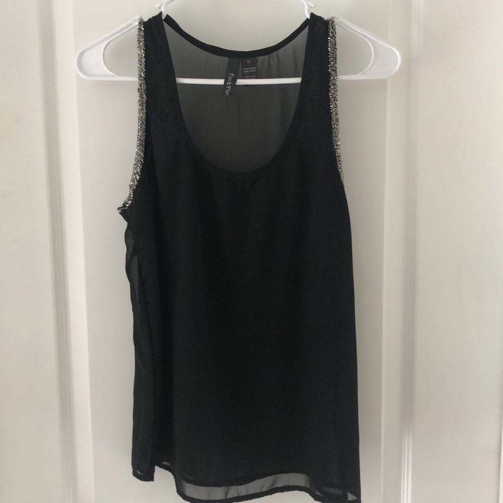 Black beaded tank